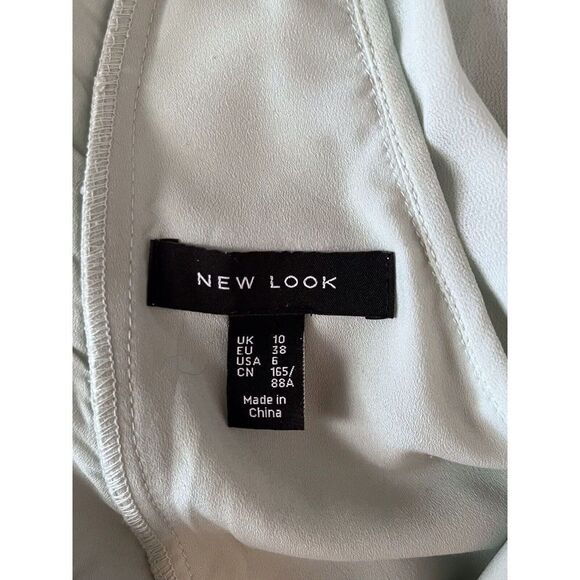 NEW LOOK Size 6 Green Wrap Maxi Dress Crisscross Open Back V Neck Flutter Sleeve - Picture 8 of 9